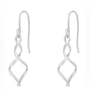 NEW - Silver Twisted Drop earrings (with a bonus…the matching necklace for FREE)